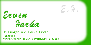 ervin harka business card